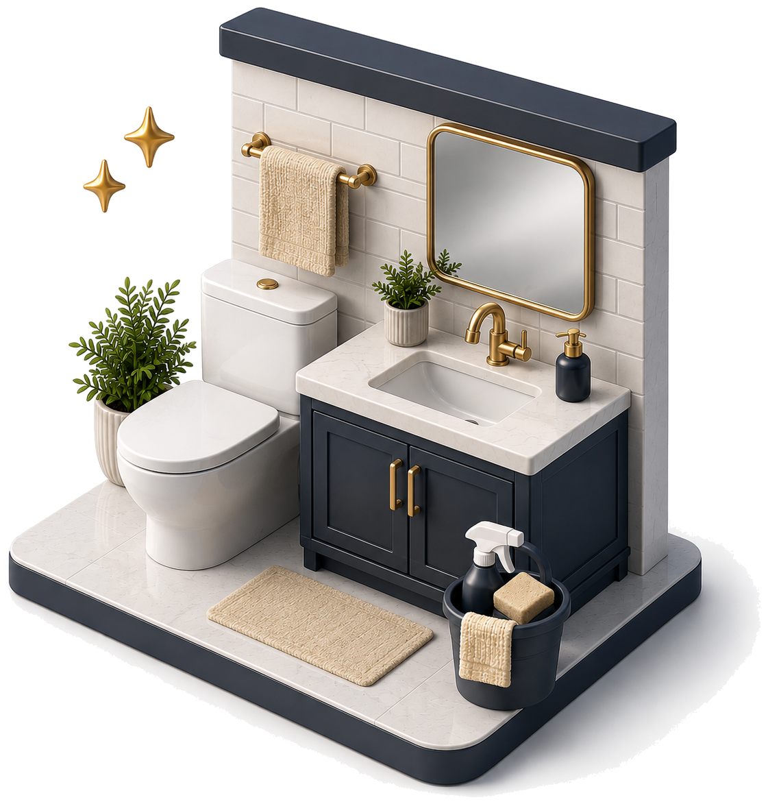Bathrooms cleaning illustration