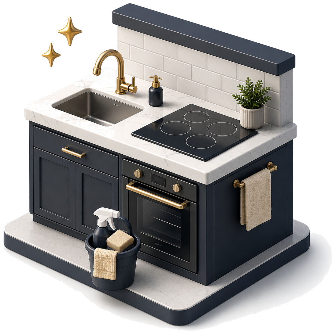 Kitchen cleaning illustration